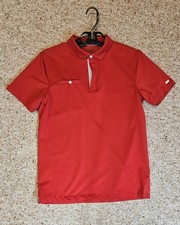 Nike Golf Dri-FIT Red Short Sleeve Polo Shirt Standard Fit Mens Small Pocket