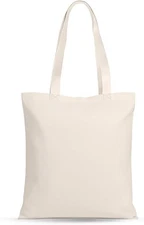 Canvas Tote Bags 25 Pack Natural Reusable Handle Gift Shopping