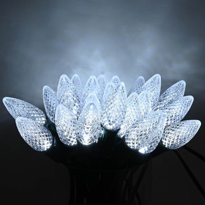 DELight 100PCS C9 LED Christmas Light Bulbs Replacement Cool White UL Listed