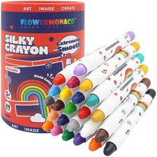 Washable Jumbo Crayons for Toddlers, 24 Colors Non Toxic Crayons Set, Large B...