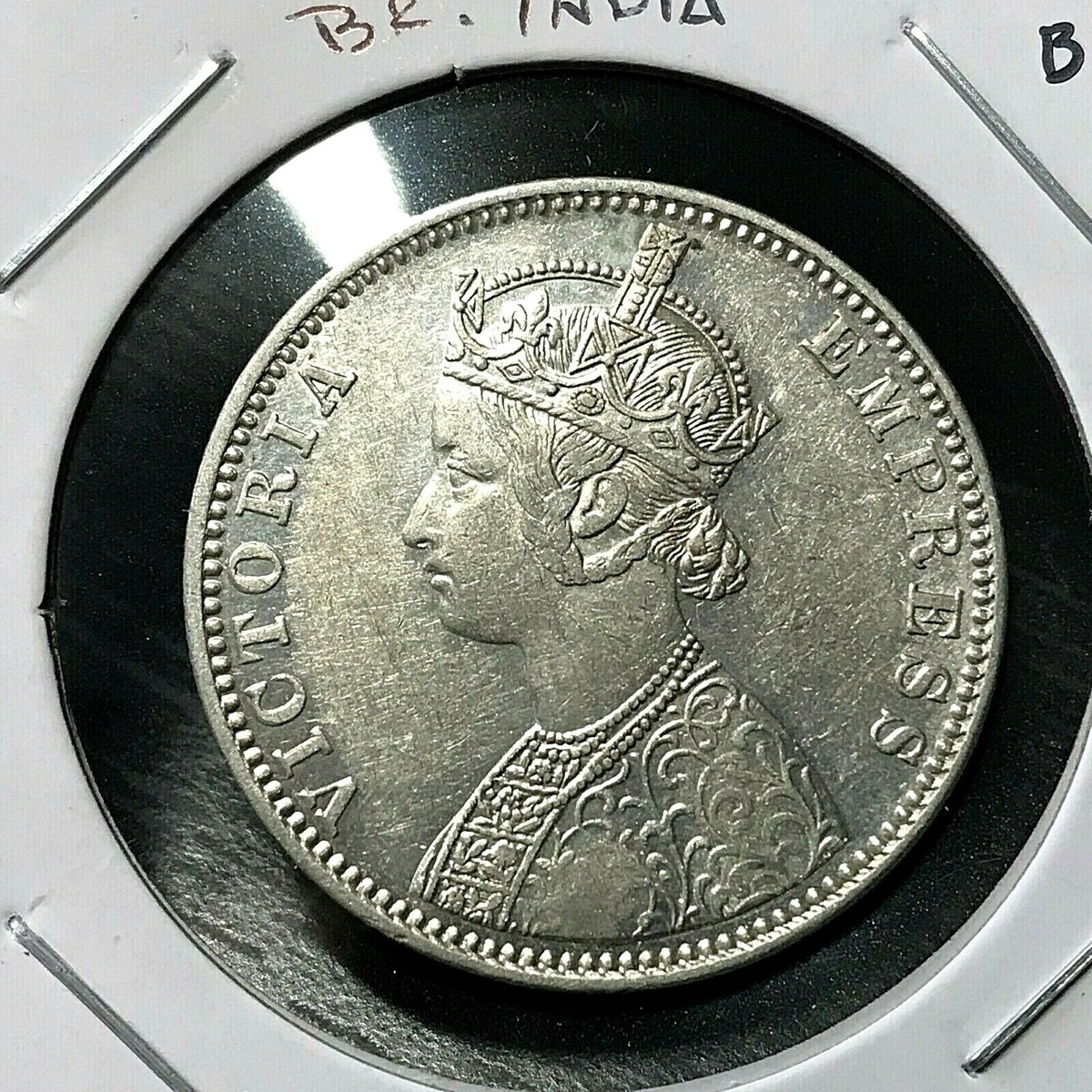 1901-B BRITISH INDIA SILVER ONE RUPEE NEAR UNCIRCULATED COIN