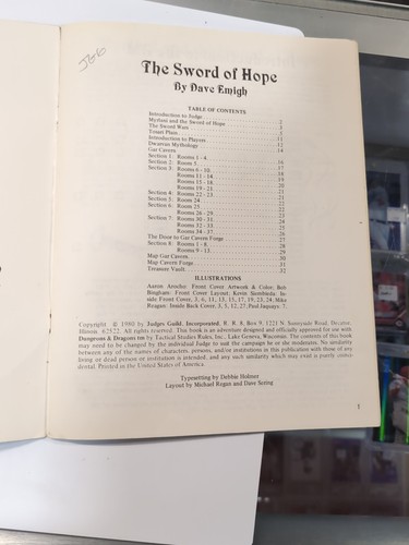Judges Guild Sword of Hope Dungeons and Dragons 118 Dave Emigh EX BX 939 - Picture 11 of 12