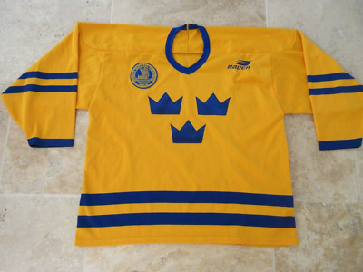 Maillot De Hockey Sur Glace Suède Sweden, Taille S, Bleu Et Jaune, Pour Supporter Ou Joueur Occasionnel