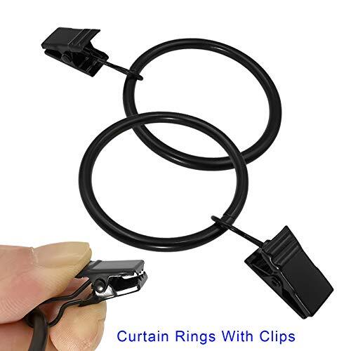 40 Stück Metall Gardinenringe mit Clips Gardinenclips Haken Dekostange Cli... - Bild 3 von 7