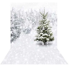 Fabric Photography Christmas Photo Backdrops Xmas New Year Winter Forest 5x7ft