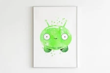 Mooncake POSTER: Watercolor wall art, Final Space wall decor