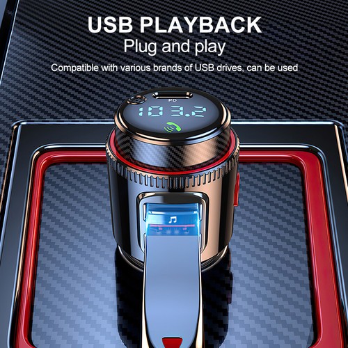 Bluetooth 5.0 FM Transmitter Handsfree USB Charger Car Kit Radio Adapter PD Fast - Picture 13 of 19