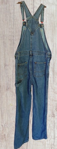 Old Navy Denim Bib Overalls Girls 10-12 PLUS Blue Cotton Adj Straps Distressed - Picture 5 of 9