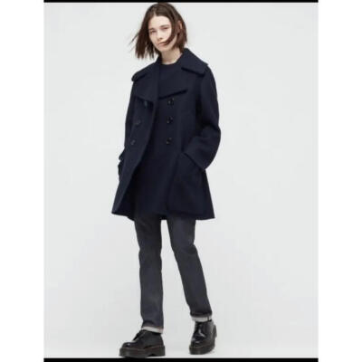 UNIQLO　+J　JIL SANDER　ピーコート Uniqlo x Jil Sander +J Double Face Pea Coat Women Navy XS