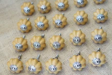 20 Yellow Ceramic Drawer Door Knob Pulls Handle Cabinet Knobs Dresser Hardware