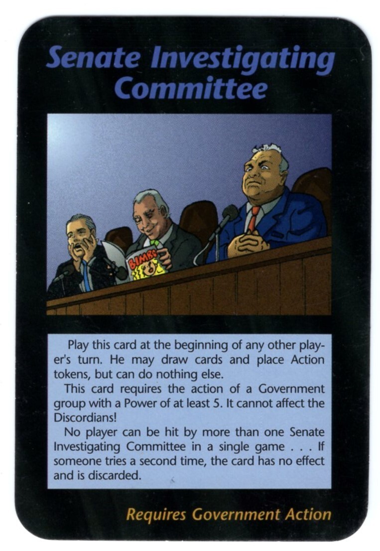 Senate Investigating Committee Card NWO Illuminati RARE INWO