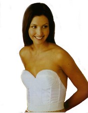 LADIES SIZE 34 B STRAPLESS WHITE LONGLINE BRA WITH LOW BACK NWT