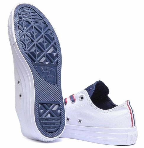Converse Chuck Taylor All Star Ox Sneakers White Navy New - Picture 4 of 7