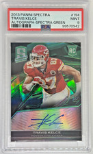 2013 Spectra TRAVIS KELCE #194 Rookie RC Auto GREEN #4/5 - PSA 9 (POP 1 !!!)