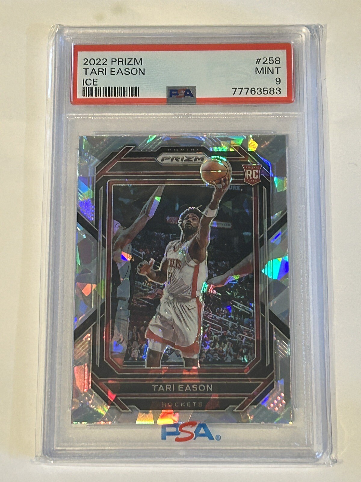 2022 Panini Prizm Tari Eason Ice Prizm Rookie RC #258 PSA 9 Mint Rockets