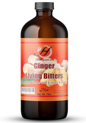 Herboganic Ginger Living Bitters | All Natural Living Bitters | 16 oz