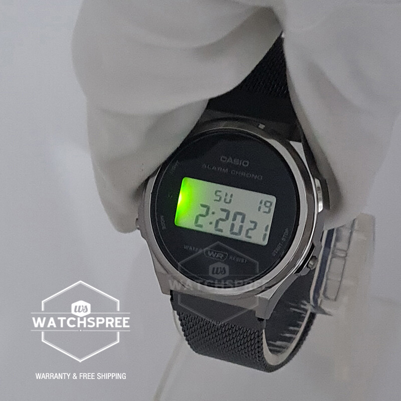 Casio Vintage Style Digital Black Ion Plated Stainless Steel