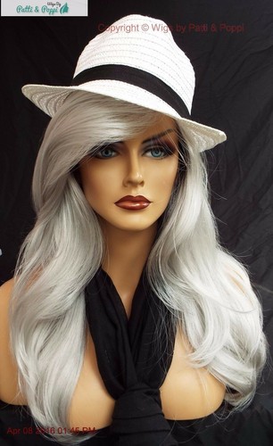PELUCA DE DISEÑADOR "ANGELICA" ☆ #60 BLANCO ENRAIZADO ILUMINA R ONDAS LARGAS QUE FLUYEN SEXY - Imagen 9 de 12