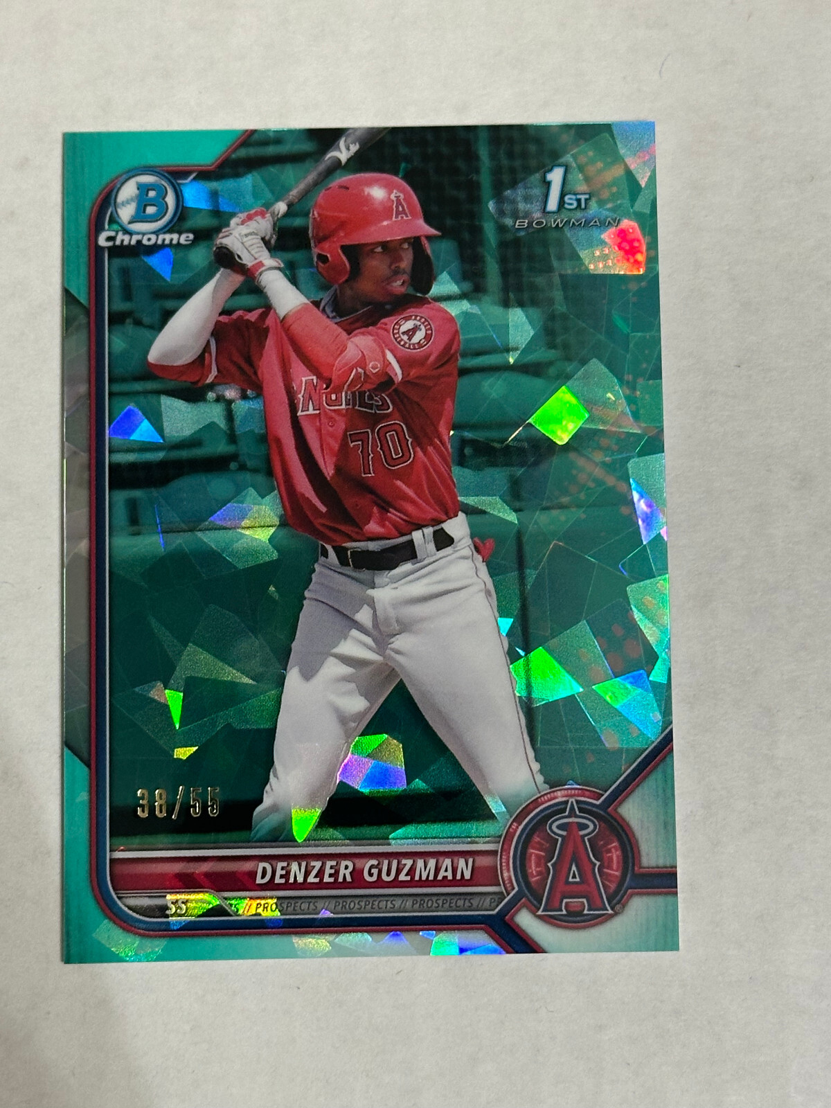 2022 Bowman Chrome 1st Denzer Guzman #BCP138 Sapphire /55 Aqua
