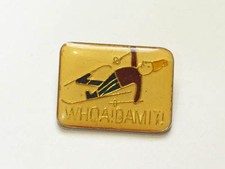 Vintage Man Falling Skiing Ski Pin Humorous