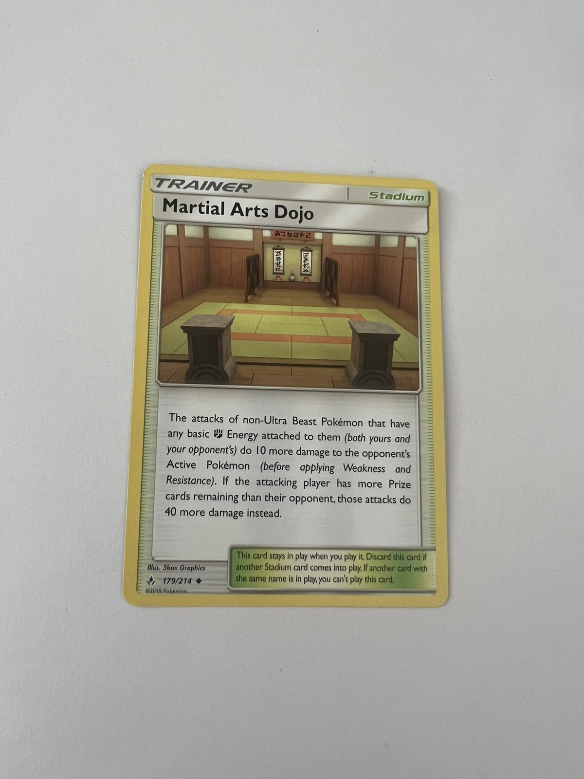 Martial Arts Dojo 179/214 (NM, Pokemon Card, Unbroken Bonds, Stadium, Uncommon)