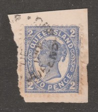 Queensland 1897 2d Blue Sideface SG 234 Multiple FLAWS