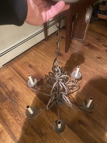 distressed coper iron chandelier - Picture 5 of 6