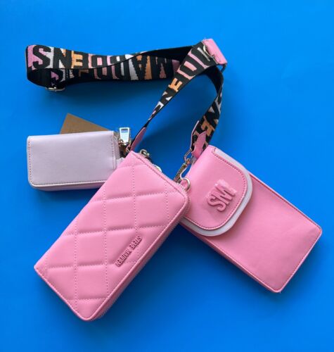 Steve Madden Bemmet Fondant Pink Wristlet Wallet~Phone Carry~Pouch Trio 3in1 NWT - Afbeelding 1 van 10