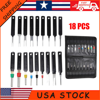 18x Car Terminal Removal Tool Kit Wire connector Pin Release Extractor Puller