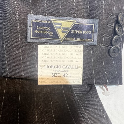 BNWT GIORGIO CAVALLI 100% Wool Pinstripe Jacket 42L Made In Italy - Picture 8 of 19