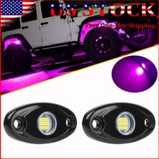2x Purple Led Rock Lights For Jeep Offroad Truck Utv Atv Boat Car Underbody 9w 2x Purple Led Rock Lights For Jeep Offroad Truck Utv Atv Boat Car Underbody 9w