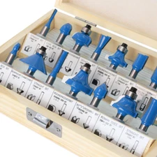 12 Pieces 1/4" Shank Router Bit Set Carbide Milling Cutter for Woodworking