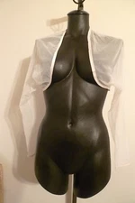 Womens No Boundaries One Size Fits All Shrug Shaw Open Cape White Nylon Net 