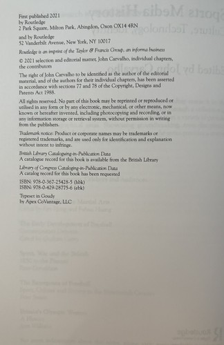 Sports Media History: Culture, Technology, Identity ed. John Carvalho, Hardcover - Picture 5 of 8