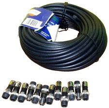 Comtran Coax 100 ft. RG59 Coaxial CCTV WITH 12 Connectors  Security Cable