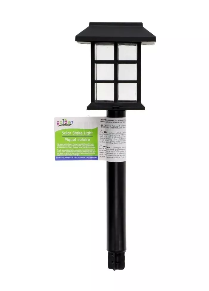 Classic Lantern Solar Light Yard Stakes 14 in