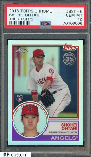 2018 Topps Chrome 1983 Topps Shohei Ohtani Angels RC Rookie PSA 10 GEM MINT