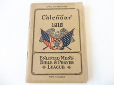 U.S. Army WWI , Enlisted mans Calendar 1918, small book