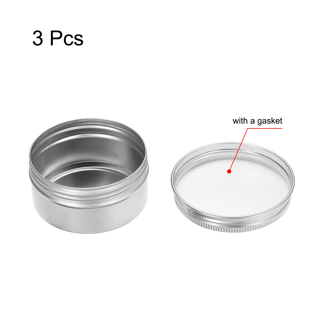 2.7 oz Round Aluminum Cans Tin Can Screw Top Metal Lid Containers 80ml