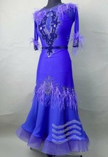 B8629 women ballroom Specialty Adult Waltz Tango dance dress UK8 US 6 blue
