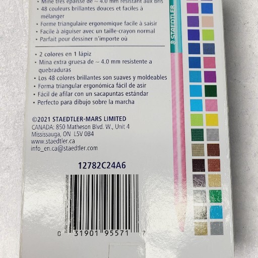 Staedtler Double Sided Coloured Pencils Extra Thick 24 Pack 48 Colors