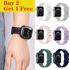 Lace Silicone Sport Band Strap for Apple Watch Series 9 8 7 6 5 4 3 2 SE 38-49mm