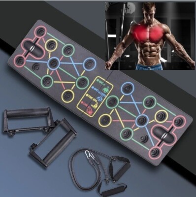 Multifunktionale Liegestütz Push-up-Board mit Widerstandsbändern Handgriffen
