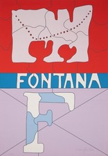 UGO NESPOLO bellissima opera POP ART omaggio a Fontana