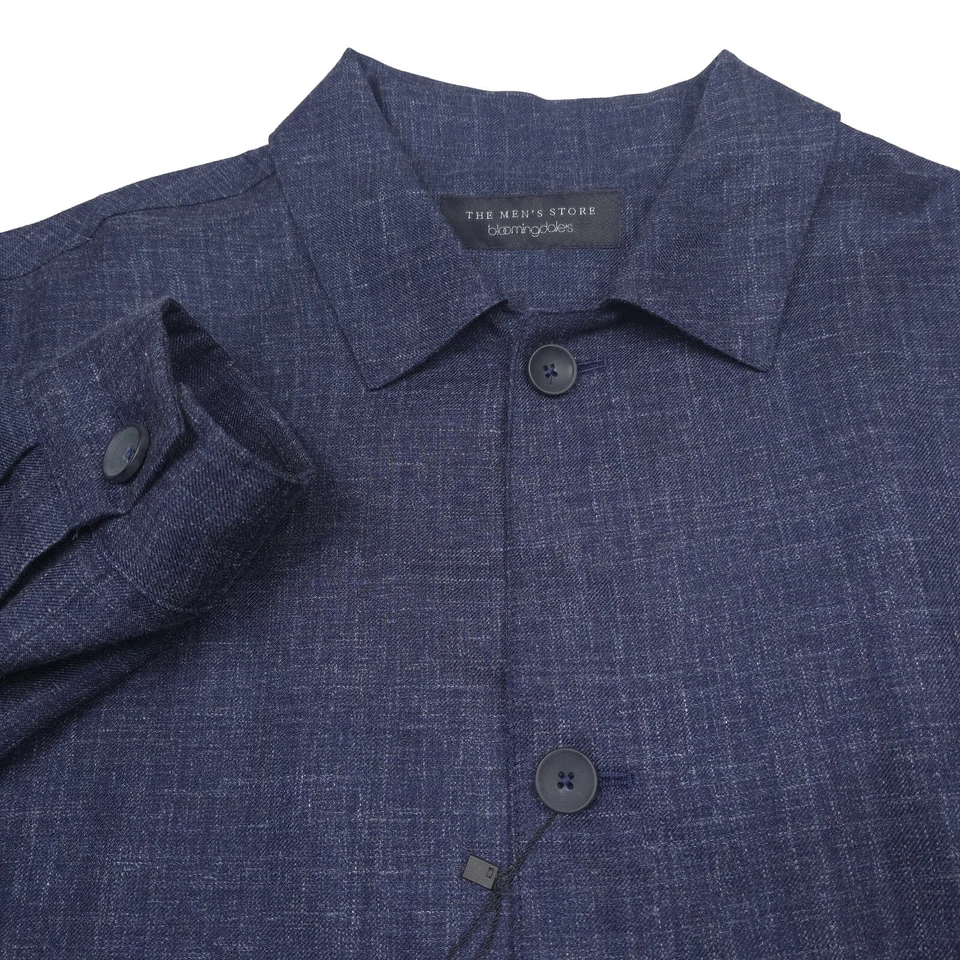$598 Bloomingdales Azul Marino Melange Micro Hopsack Lana Tareas Chaqueta Para Hombres 40R Foto 2 de 4