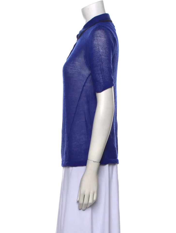 A.L.C. Camisa Polo Mujer XS Azul Lana Informal Manga Corta Cuello Rendimiento Foto 2 de 3