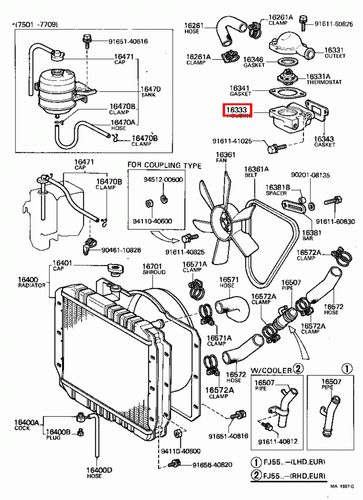 Genuine LandCruiser FJ45 2F 4.2 Petrol Lower Thermostat Housing Water Outlet - Picture 7 of 14