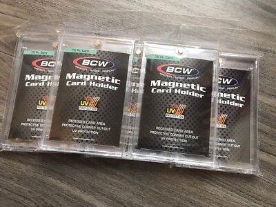 Lot of 5   BCW 75pt Magnetic One Touch Trading Card Holders - NEW