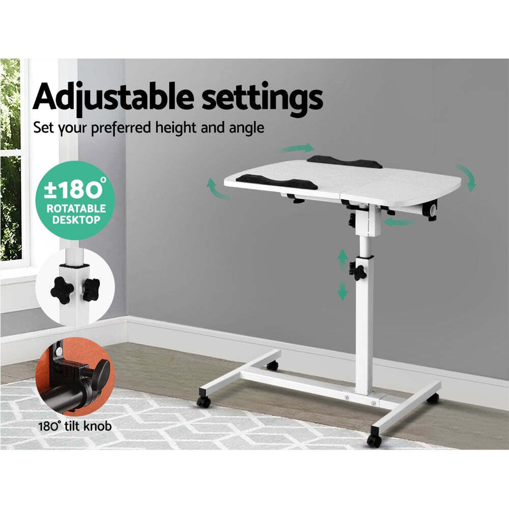 Artiss Laptop Table Desk Adjustable Stand White eBay