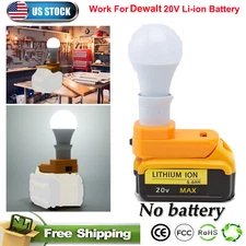 Portable E27 Bulb Lamp LED Work Light For Dewalt 20V MAX Series Lithium Battery